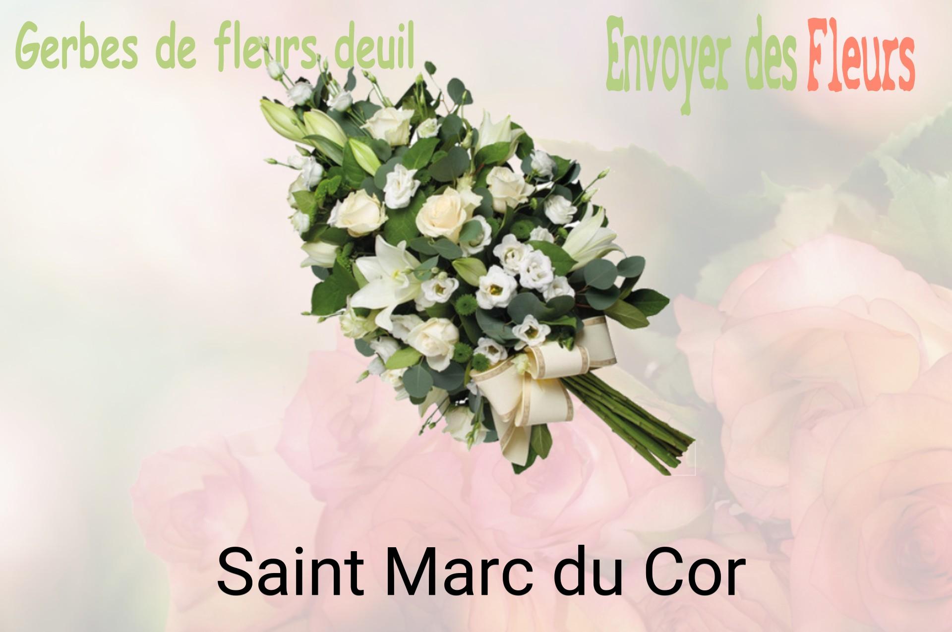 Gerbe de fleurs de deuil livrée à Saint-Marc-du-Cor
